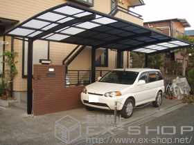 のカーポート カーブポートシグマIII 縦連棟 積雪〜30cm対応+屋根材ホルダー 50タイプ用 施工例