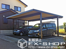 のカーポート ジーポートneo Aタイプ 2台用　横材付き　角柱仕様　積雪〜100cm対応 施工例