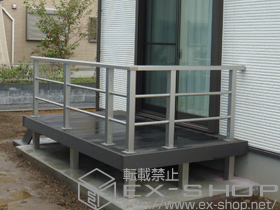 のウッドデッキ リウッドデッキ 200 単体+シンプルモダンデッキフェンス2型 施工例