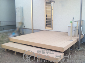 のウッドデッキ リウッドデッキ200 単体+シンプルモダンデッキフェンス8型 施工例