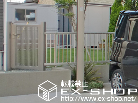 の門扉 セレビューR2型　片開き　門柱使用 施工例