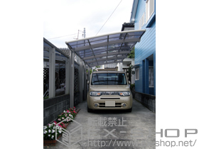 のカーポート カーブポートシグマIII 縦連棟　積雪〜20cm対応＋着脱式サポート　ロング柱23用　1本入り 施工例