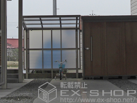 のサイクルポート・駐輪場 カーブパークシグマIII パネル1面囲い 積雪〜30ｃｍ対応 施工例