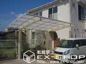 のカーポート カーブポートシグマIII 積雪〜20cm対応＋着脱式サポート柱（ロング柱23用）×2本 施工例