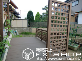 のウッドデッキ リウッドデッキ 200 単体＋リウッドデッキフェンス1型×3＋リウッドハイパーテーション（800mm×1,879mm）×1 施工例