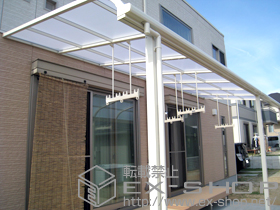 のテラス屋根 ライザーテラスII R型 テラスタイプ 連棟 積雪〜20ｃｍ対応 施工例