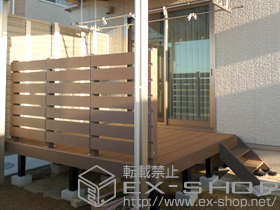 のウッドデッキ リウッドデッキ 200 単体+ リウッドデッキフェンス3型 施工例