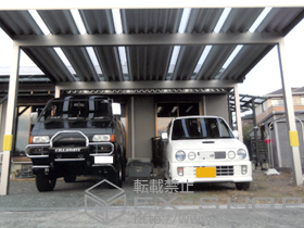 のカーポート レオンポートneo 2台用 積雪〜50ｃｍ対応 施工例