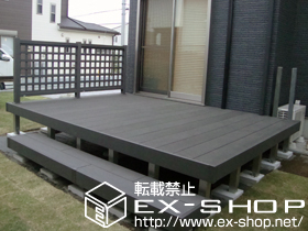 のウッドデッキ リウッドデッキ 200＋段床1段（正面タイプ）＋デッキフェンス1型　T-100 施工例