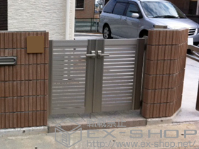 の門扉 エクスライン門扉5型 両開き 施工例