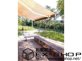 のオーニング・日よけ 彩鳥L型 ボックスタイプ 手動式 施工例