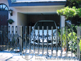 のカーゲート アルシャインII M型 Aタイプ ノンレール 片開き親子仕様 施工例