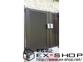 の門扉 シャレオR5型 両開き親子仕様 柱使用 施工例