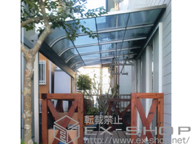 のテラス屋根 ライザーテラスII R型 テラスタイプ 単体 積雪〜20ｃｍ対応+吊り下げ物干し　標準　2本入 施工例