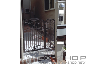 の門扉 フェスタA型門扉 親子開き 柱使用 施工例