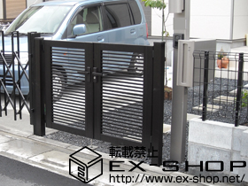 の門扉 プリレオ R1型 門扉 両開き 施工例