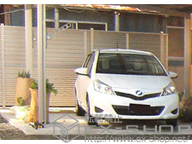 のフェンス・柵 プリレオR5型フェンス　フリーポールタイプ　2段施工 施工例