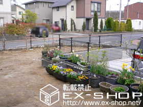 のフェンス・柵 メッシュフェンス M0 間仕切り柱タイプ 施工例