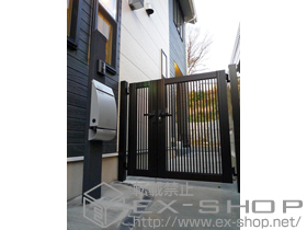 の門扉 プリレオR2型　親子開き 施工例