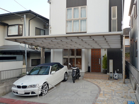 のカーポート 4Gワイド＋パネル抜け防止材＋サポートセット（着脱式） 施工例