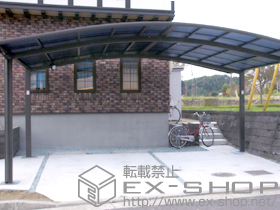 のカーポート カーブポートシグマIII ワイド 積雪〜30?対応+ソーラーライト 施工例