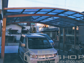 のカーポート カーブポートシグマIII ワイド　積雪〜30cm対応+サイドパネル1段用H800(\124,200) 施工例