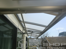 のバルコニー・ベランダ屋根 パワーアルファ L型 ルーフタイプ 連棟 積雪〜30cm対応 施工例