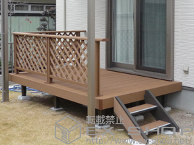 のウッドデッキ リコステージII ＋リコステージII デッキフェンス 施工例