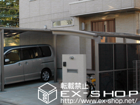 のサイクルポート・駐輪場 カーブパークシグマIII パネル1面囲い 積雪〜20cm対応 施工例