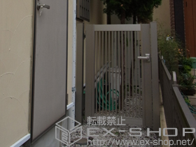 の門扉 プレシオス門扉 縦格子 片開き 門柱仕様 施工例