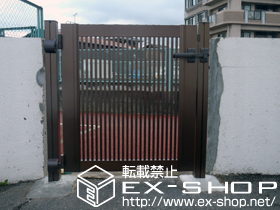 の門扉 エクスライン門扉2型 片開き 門柱使用 施工例