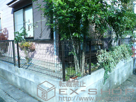 のフェンス・柵 メッシュフェンス G10-R 自由柱方式 施工例