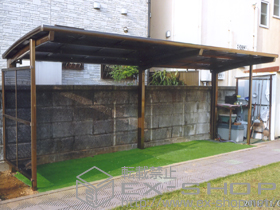 のサイクルポート・駐輪場 カーブパークシグマIII 縦連棟 側面1面囲い 積雪〜20cm対応 施工例