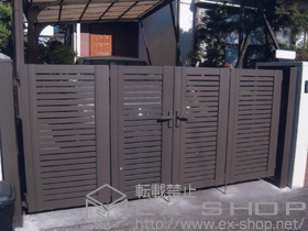 の門扉 シャレオR3型門扉 4枚折戸 柱使用 施工例