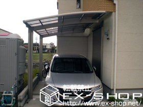 のカーポート カーブポートシグマIII　積雪〜20cm対応＋ライザーテラス用　壁付け物干し 施工例