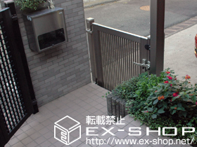 の門扉 プリレオR2型門扉　　片開き 柱使用 施工例