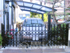 のカーゲート トリップゲート ペットガード型 ノンレール 片開き 施工例