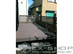 YKKAPのウッドデッキ リウッドデッキ 200 単体＋リウッドデッキフェンス1型＜井桁格子＞ 施工例