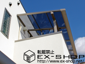 のバルコニー・ベランダ屋根 ライザーテラスII F型 屋根タイプ 単体 積雪〜20cm対応＋ライザーテラスII 吊り下げ物干し ショート 標準 2本入 施工例