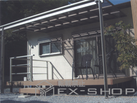 のテラス屋根 ライザーテラスII F型 テラスタイプ 単体 積雪〜20cm対応 施工例