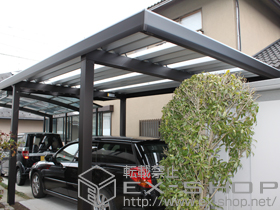 のカーポート レオンポートneo 積雪50cm 1台用 ECD　標準鼻隠し　角柱 施工例