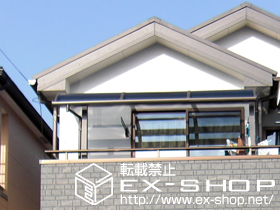 のバルコニー・ベランダ屋根 ライザーテラスII R型 屋根タイプ 単体 積雪〜20cm対応＋ライザーテラスII 吊り下げ物干し 施工例