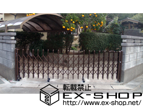 のカーゲート レイオス1型 ノンレール 片開き 施工例