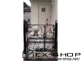 の門扉 ディズニー門扉 プリンセスＡ型(シンデレラ城) 両開き親子 角門柱式 施工例