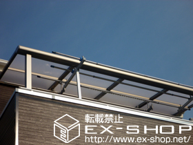 のバルコニー・ベランダ屋根 ライザーテラスII F型 屋根タイプ 単体 積雪〜20cm対応＋吊下げ物干し 標準2本入 施工例