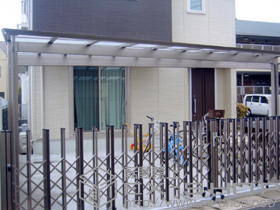 のカーポート アーキデュオ ワイド　水上梁延長タイプ（W80）　積雪〜20cm対応 施工例