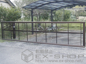 のカーゲート エクスラインアップゲート ワイド 1型 手動式 施工例