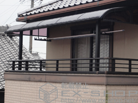 のバルコニー・ベランダ屋根 ヴェクターテラス R型 屋根タイプ 単体 積雪〜20cm対応+屋根妻パネル （両面） 施工例