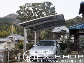 のカーポート カーブポートシグマIII　積雪〜20cm対応＋収納式物干し　標準タイプ　2本入り 施工例