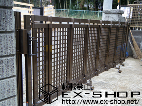 のカーゲート シャレオ伸縮3型 ノンレール 片開き310S 施工例